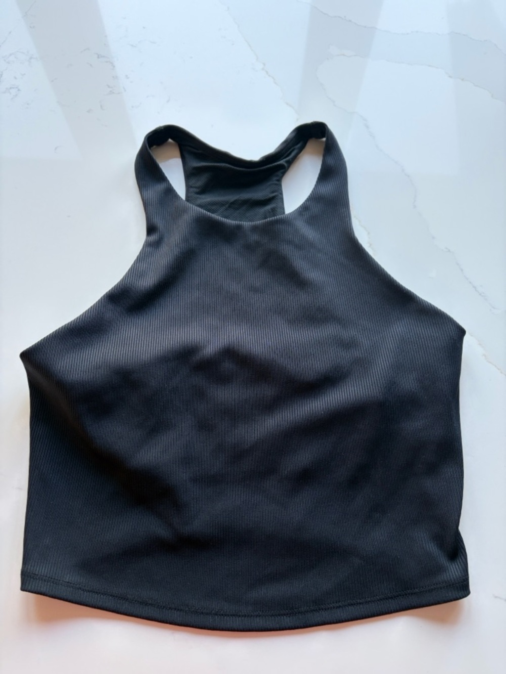 All in Motion Black Ribbed Racerback Crop Top